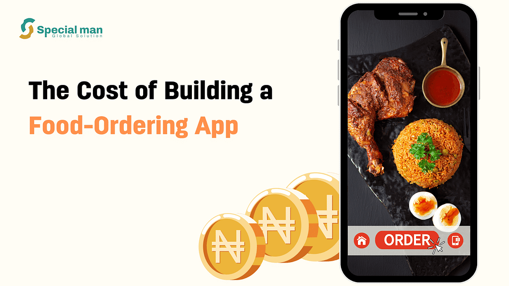 An image of a food app and coins showing the cost of building a food-ordering app in Nigeria